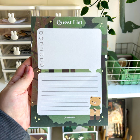 A5 Notepad Ririko's Quest List